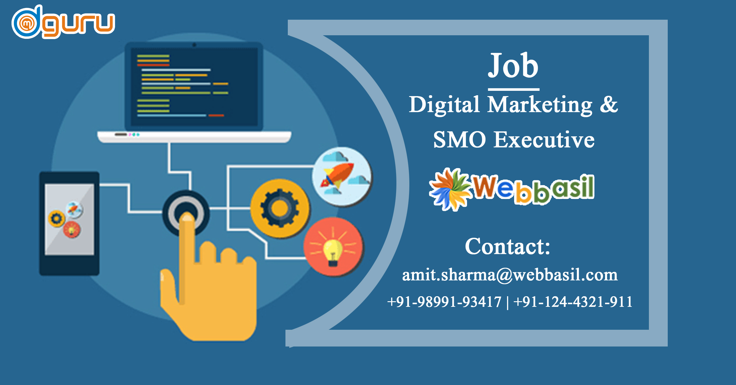 Digital Marketing/SMO Job at Webbasil Gurgaon, India