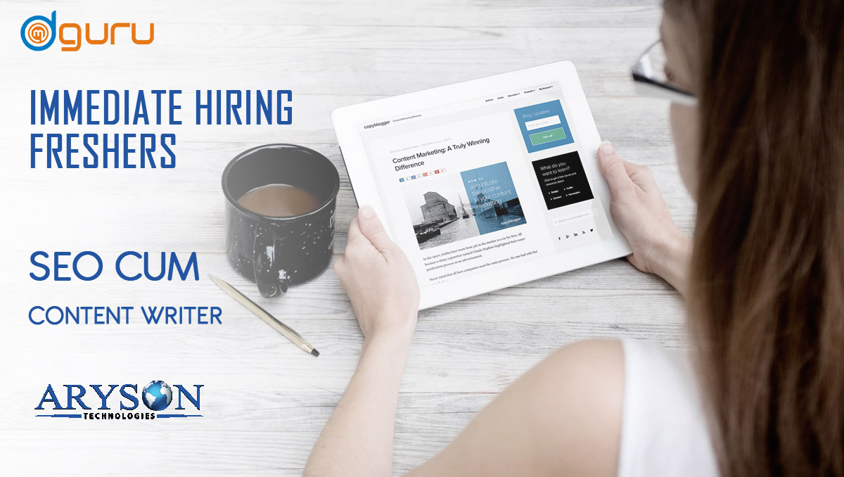 SEO cum Content Writer Trainee at Aryson Technologies in Noida, India