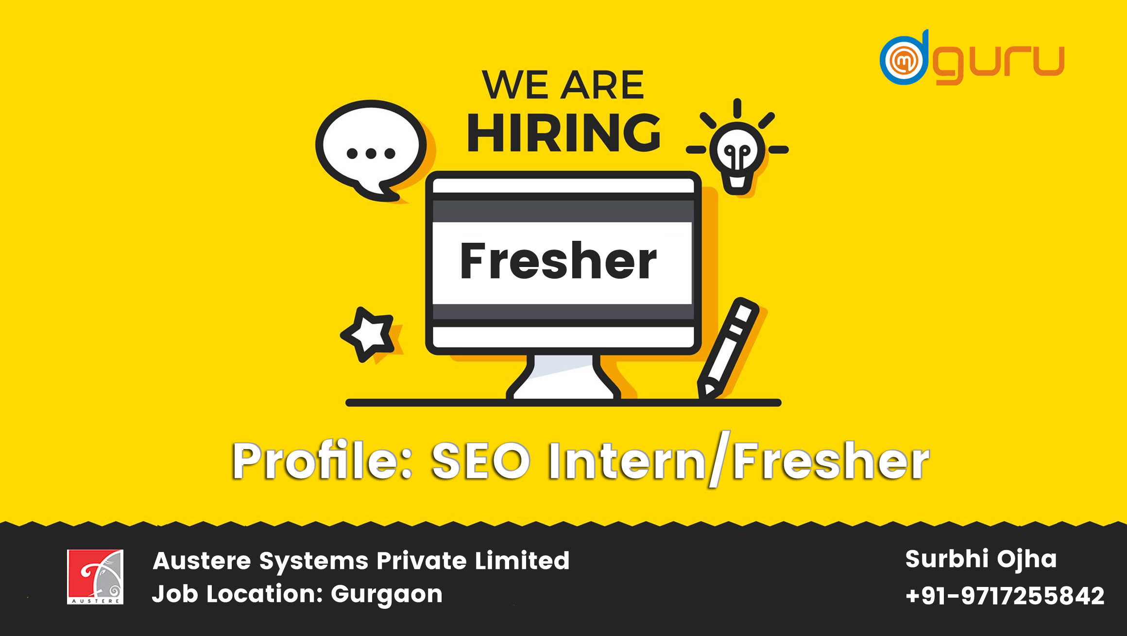 SEO Intern/Fresher Job at Austere Systems Private Limited Gurgaon, India